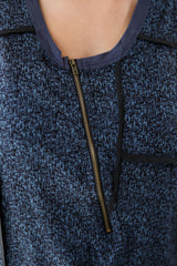 line + dot asymmetric zipper tank