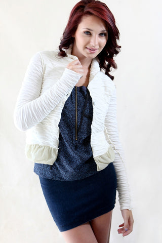 pete cropped jacket with back detail