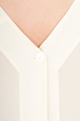 hy + dot sleeveless silk blouse in cream