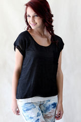 anama oversized lace pocket top