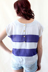 line + dot cropped boxy top