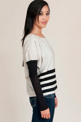 boundary + co pinstripe tee with armbands